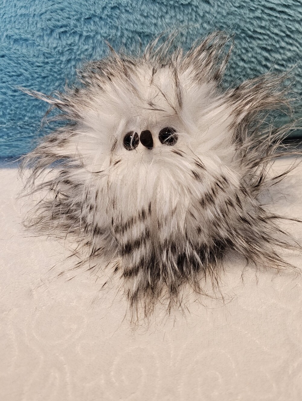 Retired Jellycat Puffball Owl Plush Animal Round Fluffball Cream Grey Cute Euc